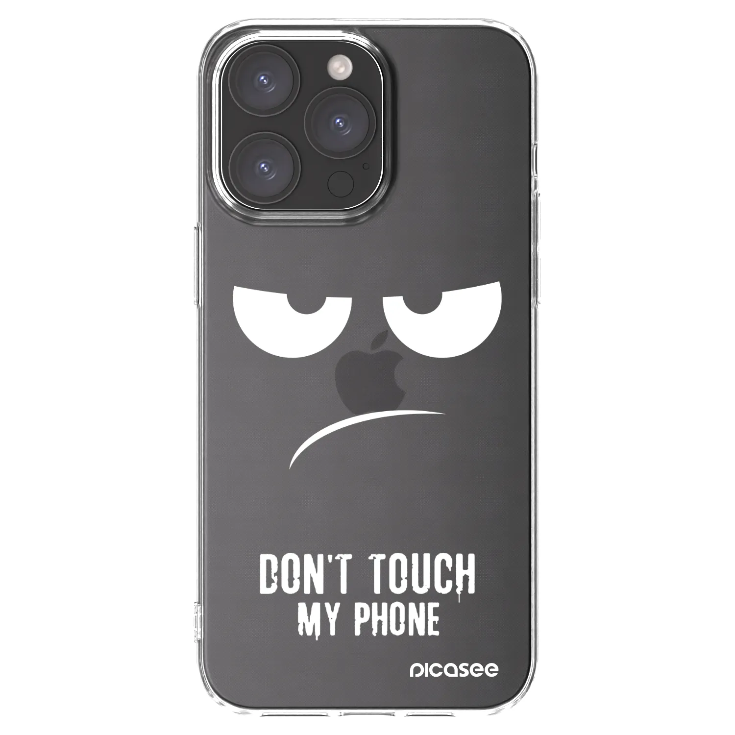 Picasee silikonski prozorni ovitek za Apple iPhone 15 Pro Max - Don't Touch My Phone