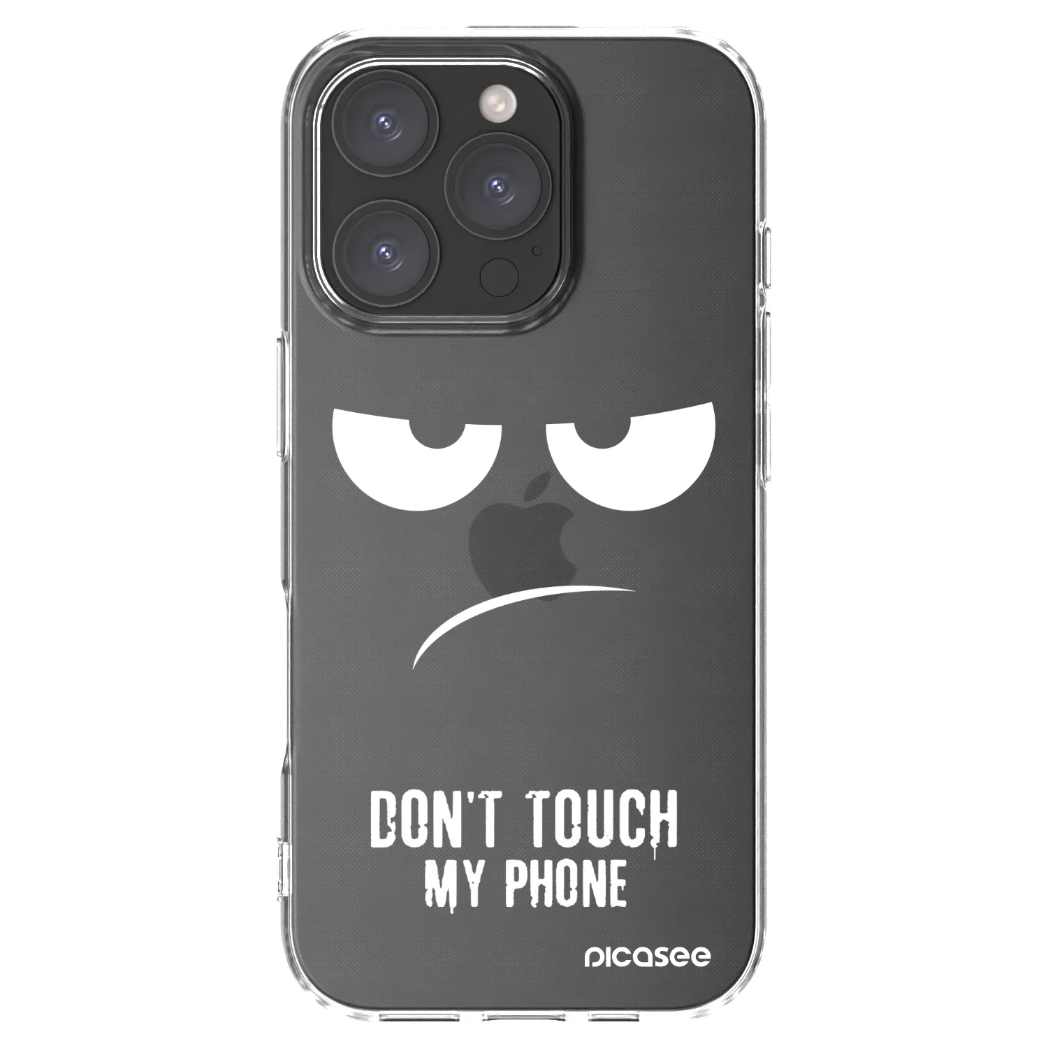 Picasee silikonski prozorni ovitek za Apple iPhone 16 Pro - Don't Touch My Phone