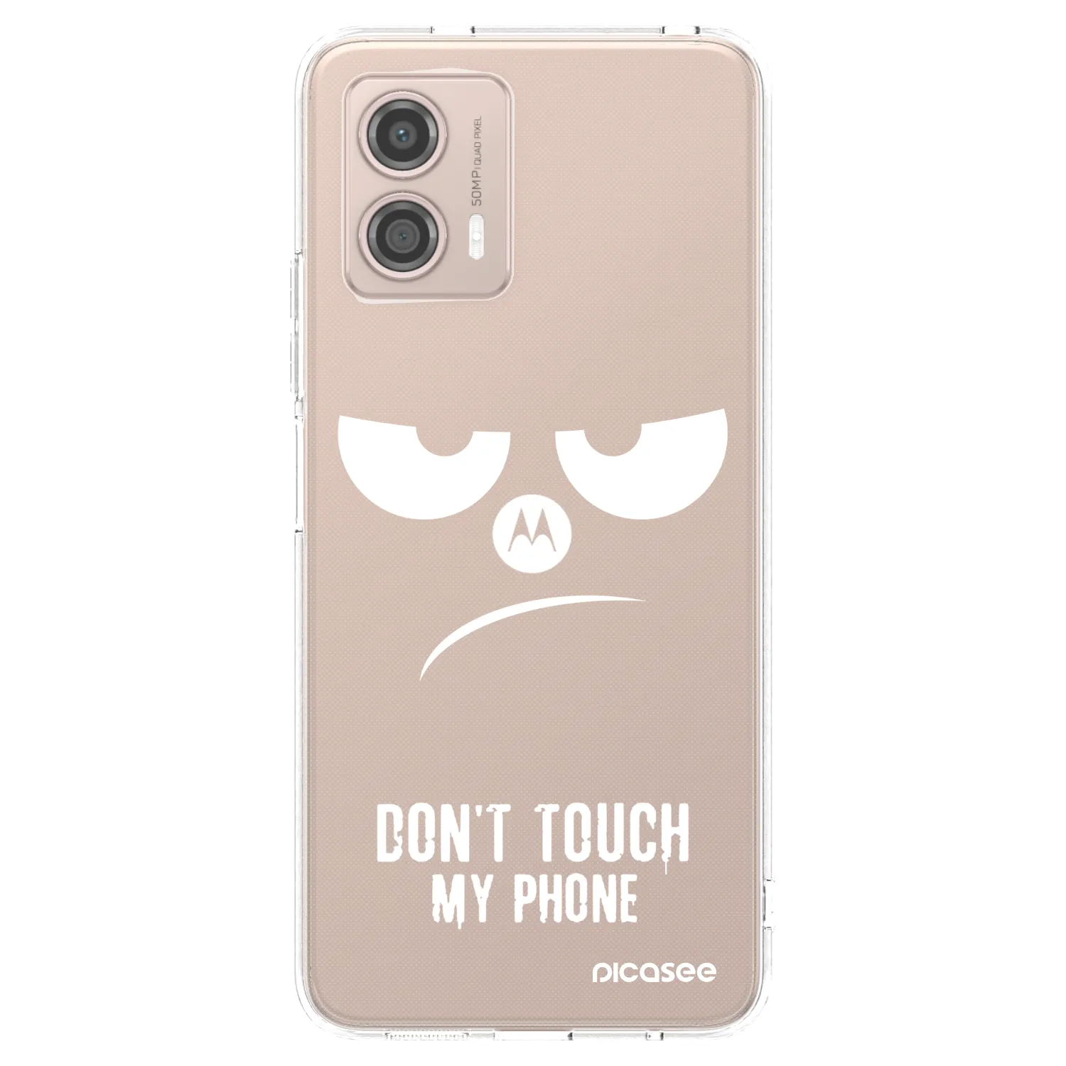 Picasee silikonski prozorni ovitek za Motorola Moto G53 5G - Don't Touch My Phone