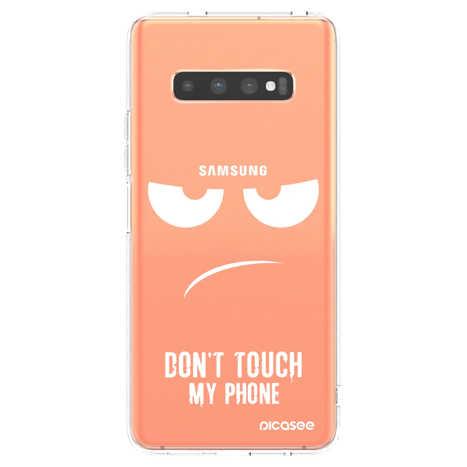Picasee silikonski prozorni ovitek za Samsung Galaxy S10 Plus G975 - Don't Touch My Phone