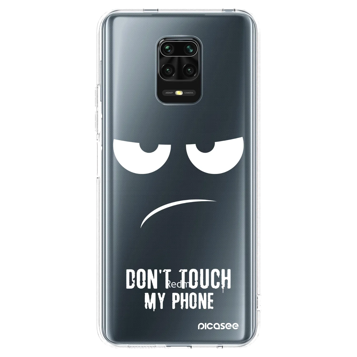 Picasee silikonski prozorni ovitek za Xiaomi Redmi Note 9 Pro - Don't Touch My Phone