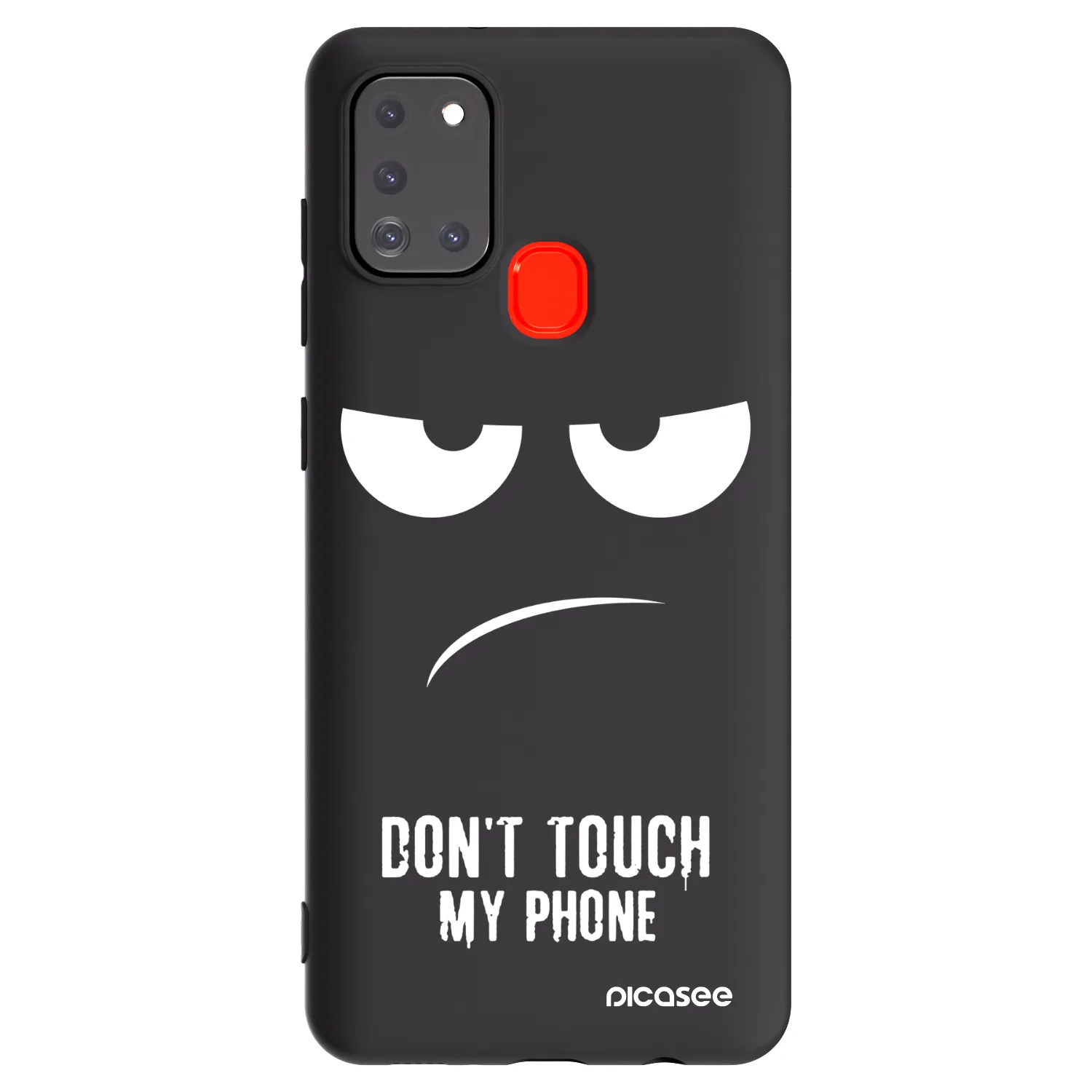 Picasee silikonski črni ovitek za Samsung Galaxy A21s - Don't Touch My Phone