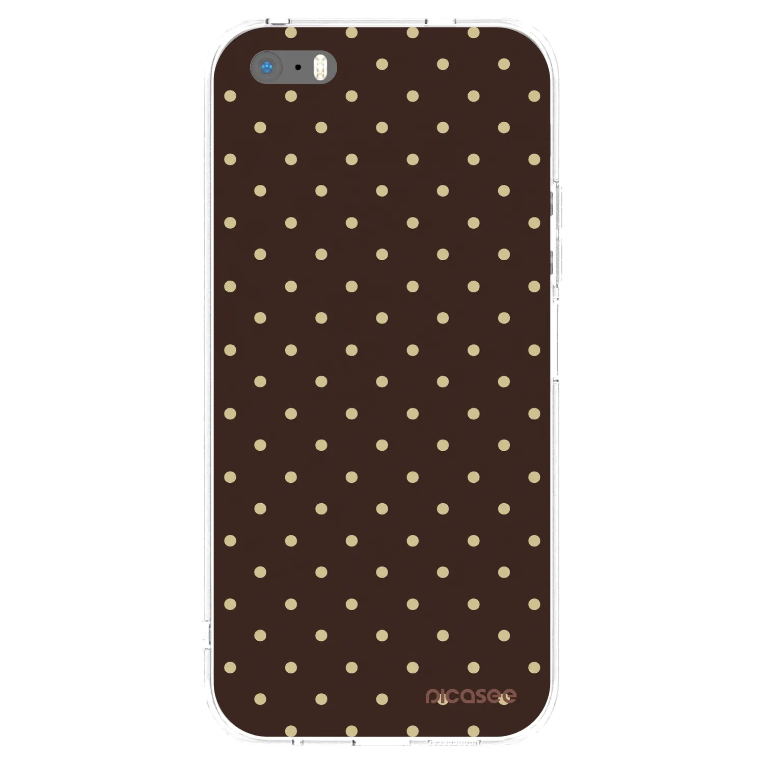 Picasee silikonski prozorni ovitek za Apple iPhone 5/5S/SE - Vanilla Dots & Chocolate