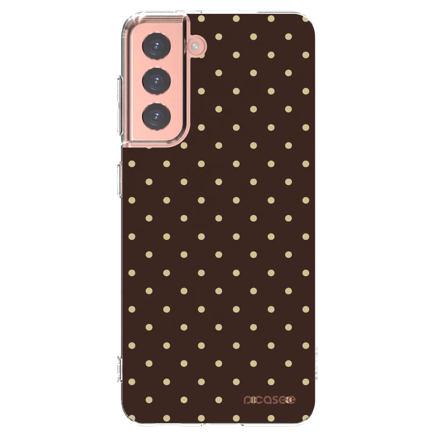 Picasee silikonski prozorni ovitek za Samsung Galaxy S21 5G G991B - Vanilla Dots & Chocolate