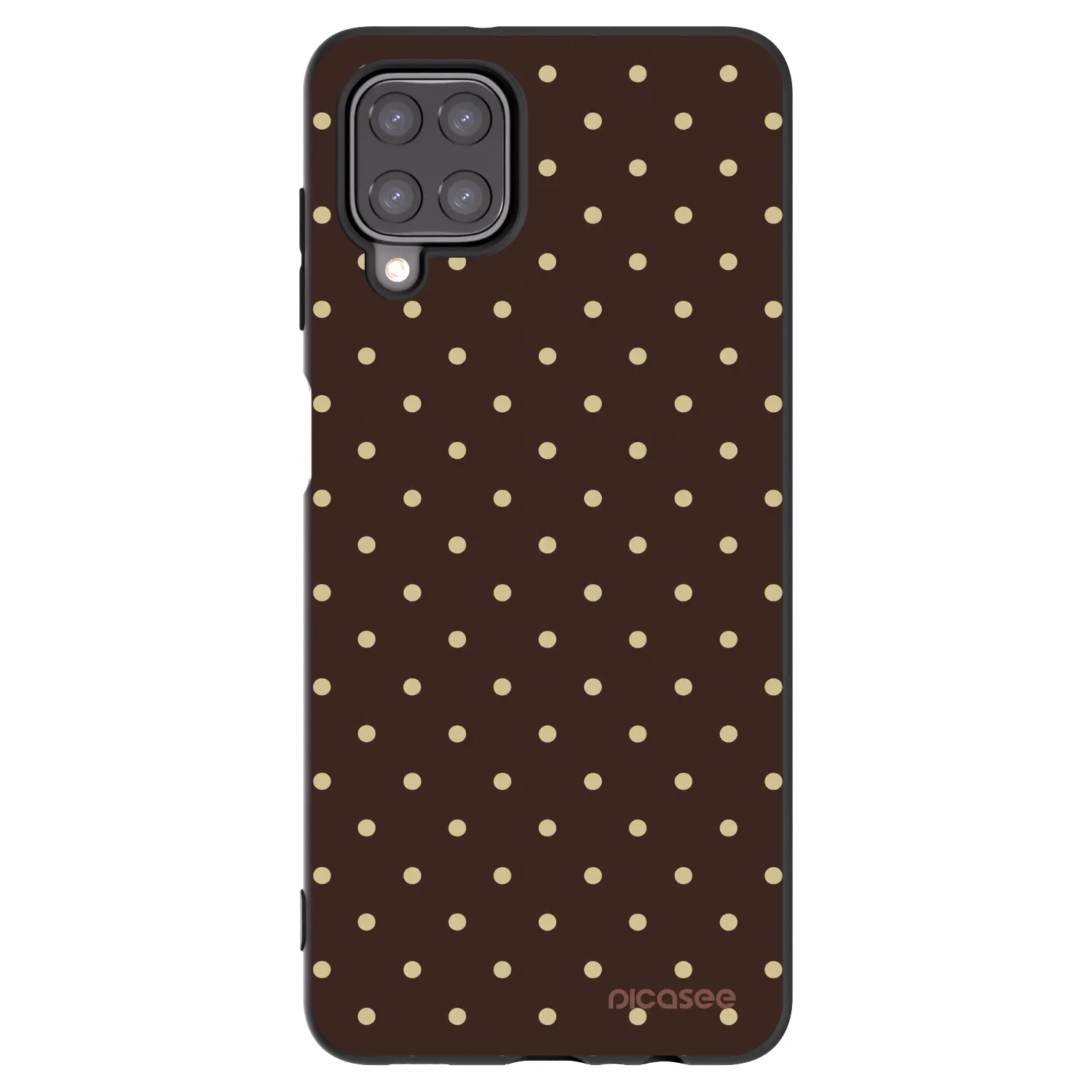 Picasee silikonski črni ovitek za Samsung Galaxy A12 A125F - Vanilla Dots & Chocolate