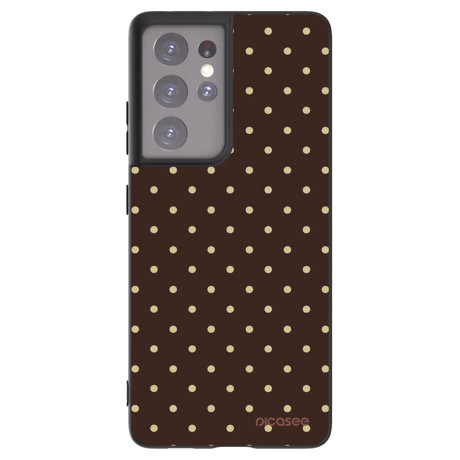 Picasee silikonski črni ovitek za Samsung Galaxy S21 Ultra 5G G998B - Vanilla Dots & Chocolate