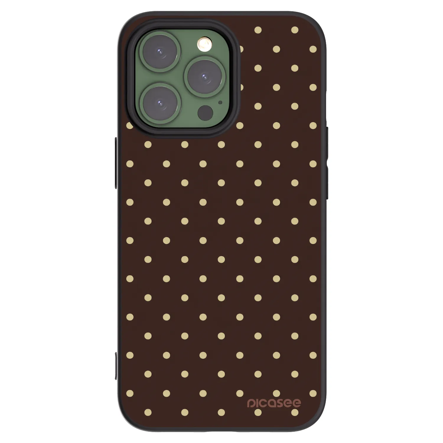 Picasee silikonski črni ovitek za Apple iPhone 13 Pro - Vanilla Dots & Chocolate