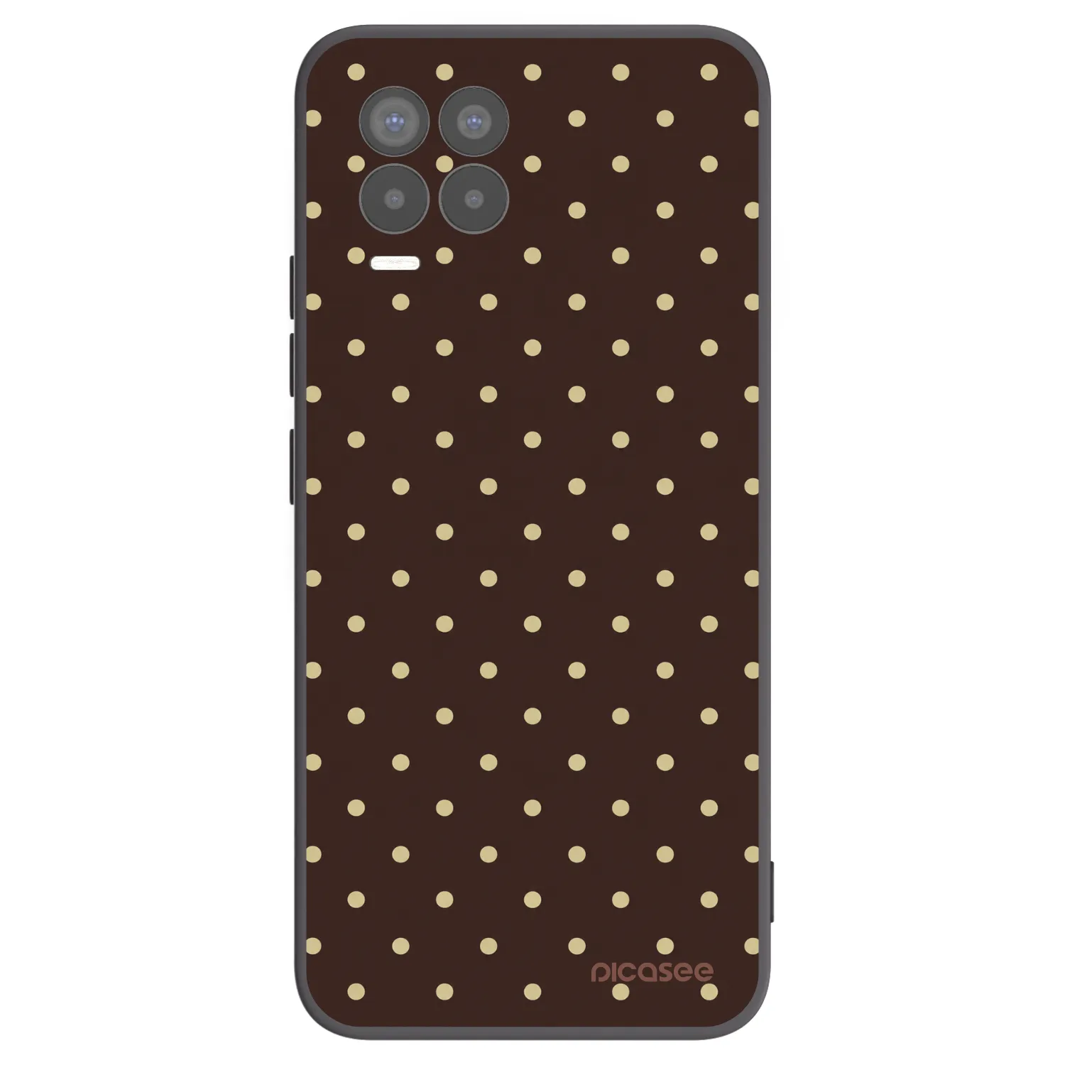 Picasee silikonski črni ovitek za Realme 8 4G - Vanilla Dots & Chocolate