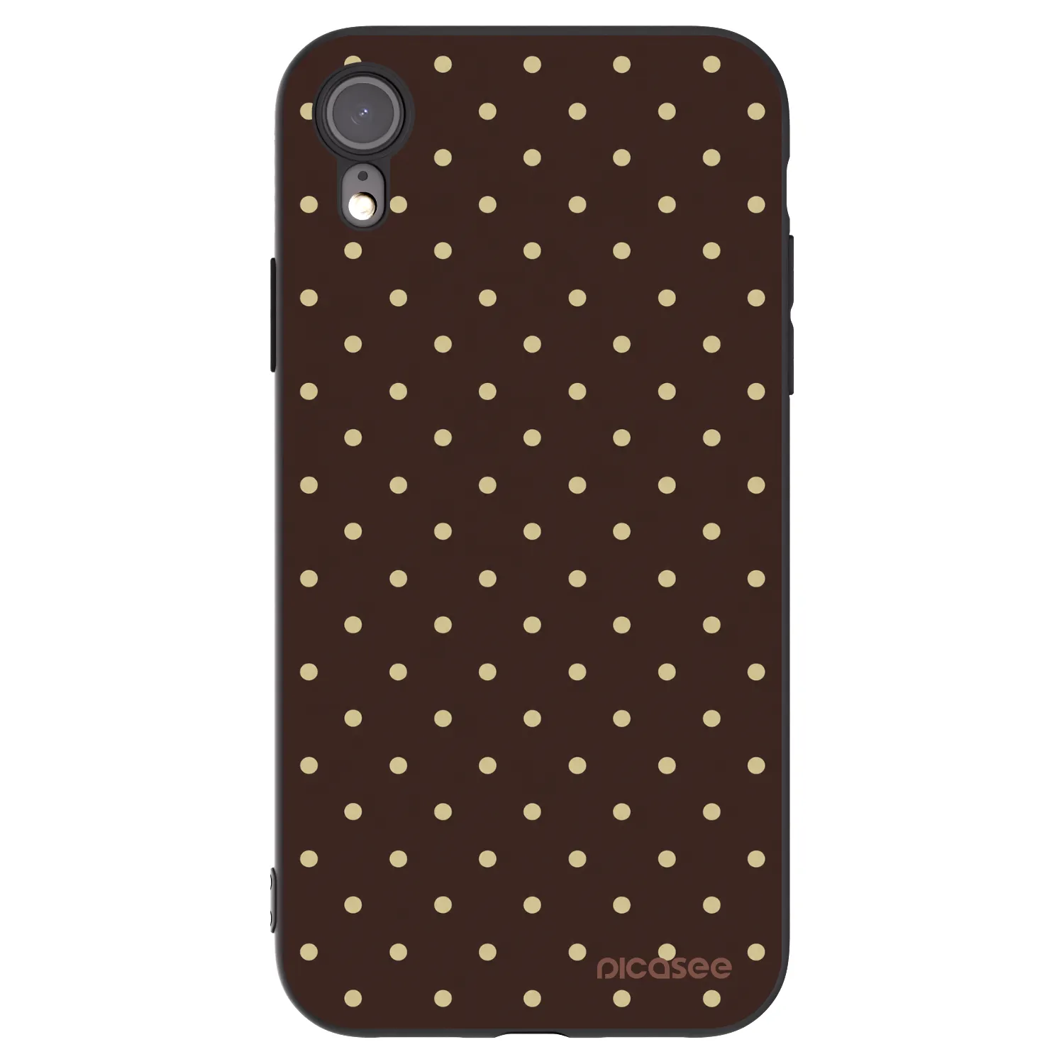 Picasee silikonski črni ovitek za Apple iPhone XR - Vanilla Dots & Chocolate
