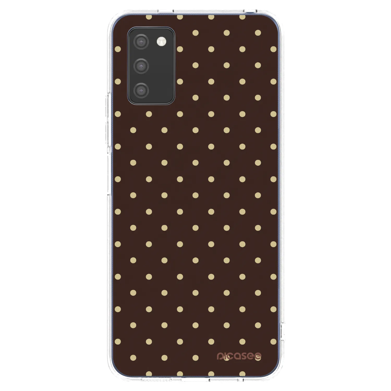Picasee silikonski prozorni ovitek za Samsung Galaxy A02s A025G - Vanilla Dots & Chocolate