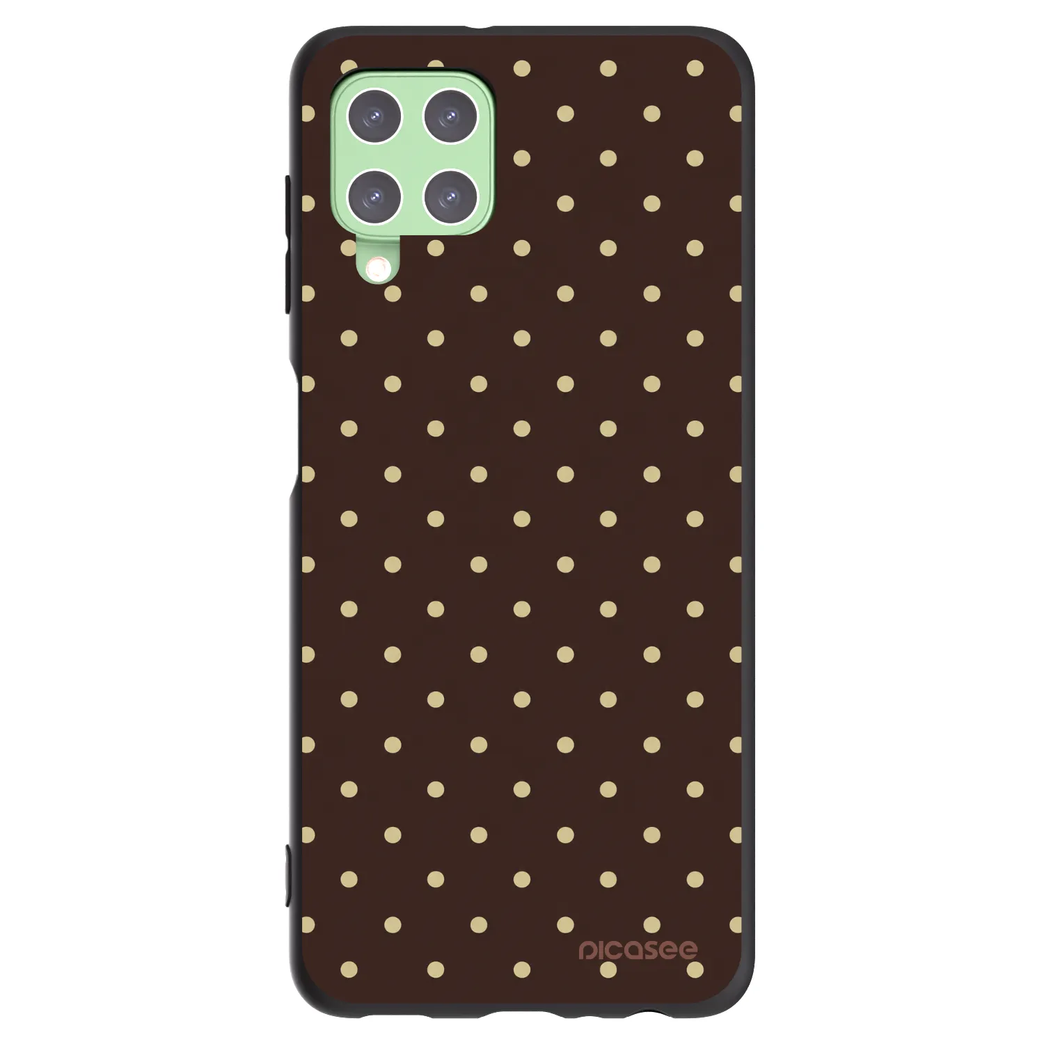 Picasee silikonski črni ovitek za Samsung Galaxy A22 A225F 4G - Vanilla Dots & Chocolate