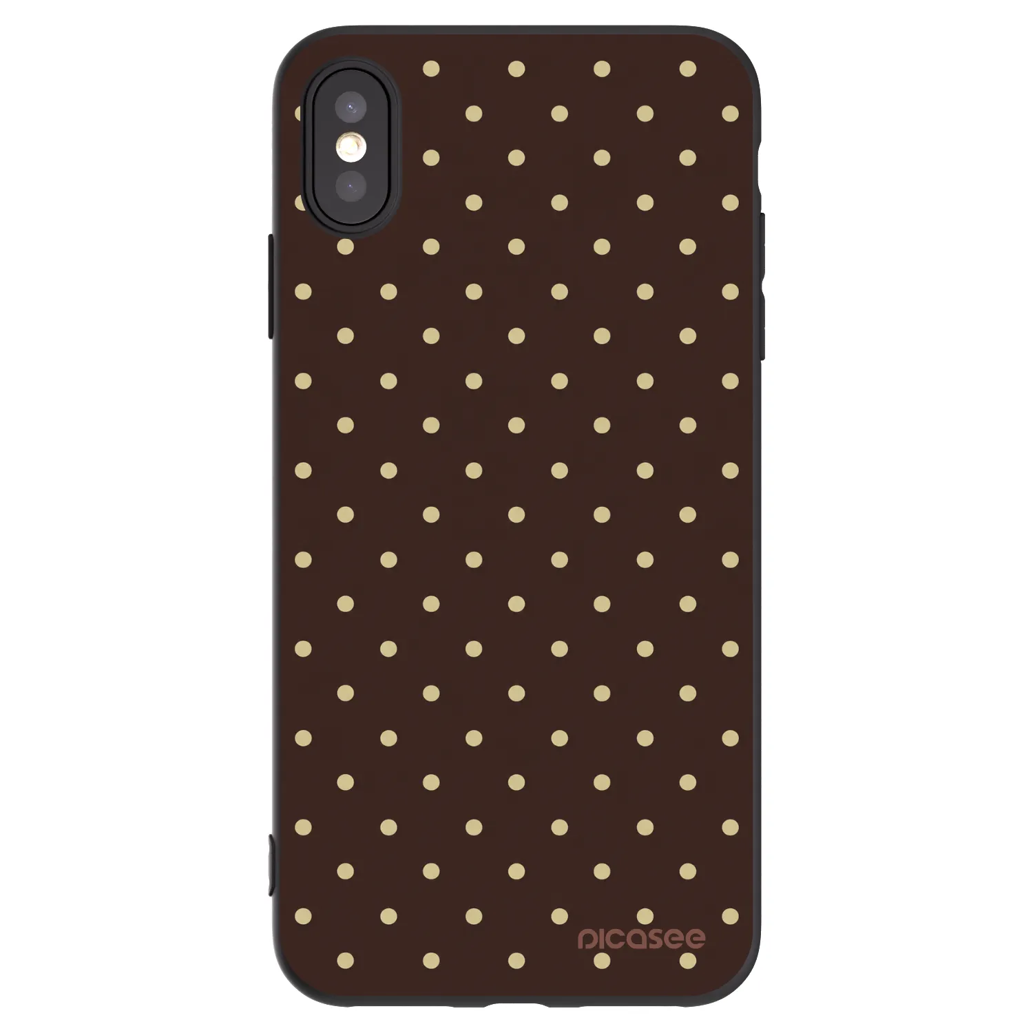 Picasee silikonski črni ovitek za Apple iPhone XS Max - Vanilla Dots & Chocolate