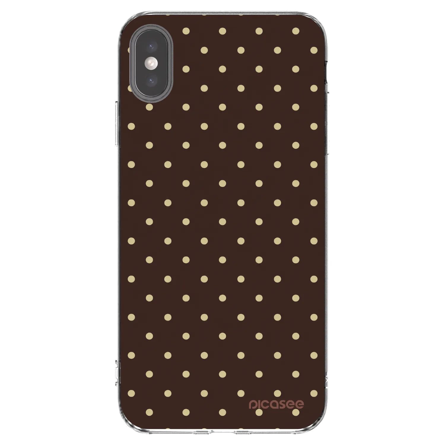 Picasee silikonski prozorni ovitek za Apple iPhone XS Max - Vanilla Dots & Chocolate