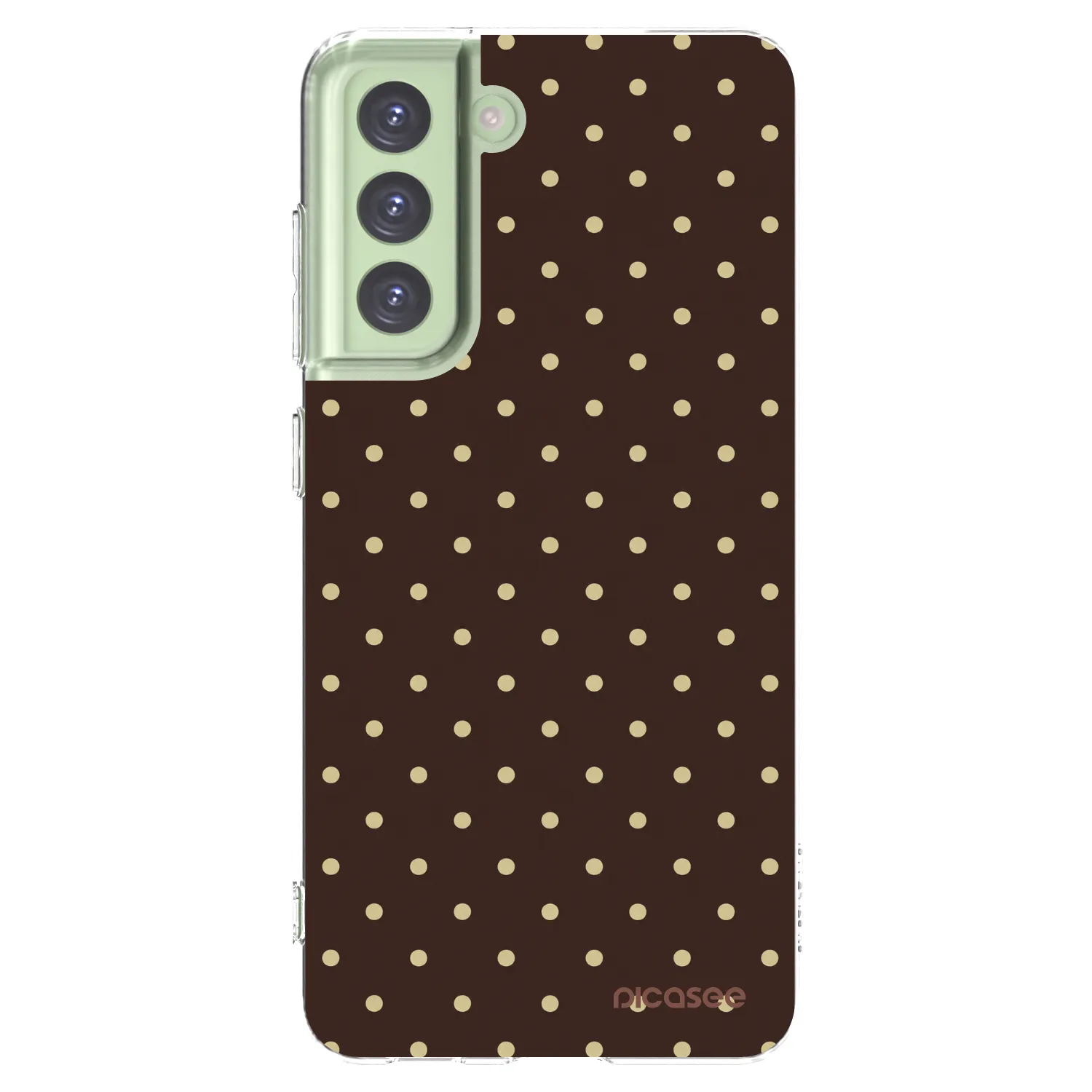 Picasee silikonski prozorni ovitek za Samsung Galaxy S21 FE 5G - Vanilla Dots & Chocolate