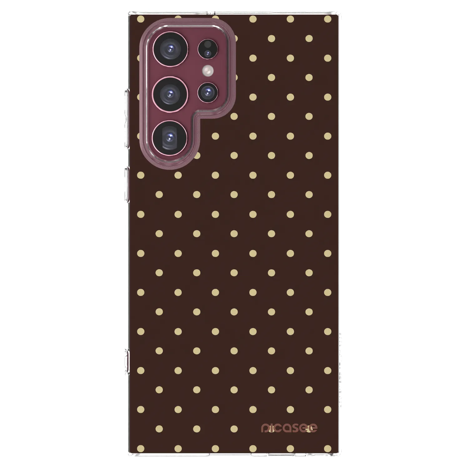 Picasee silikonski prozorni ovitek za Samsung Galaxy S22 Ultra 5G - Vanilla Dots & Chocolate