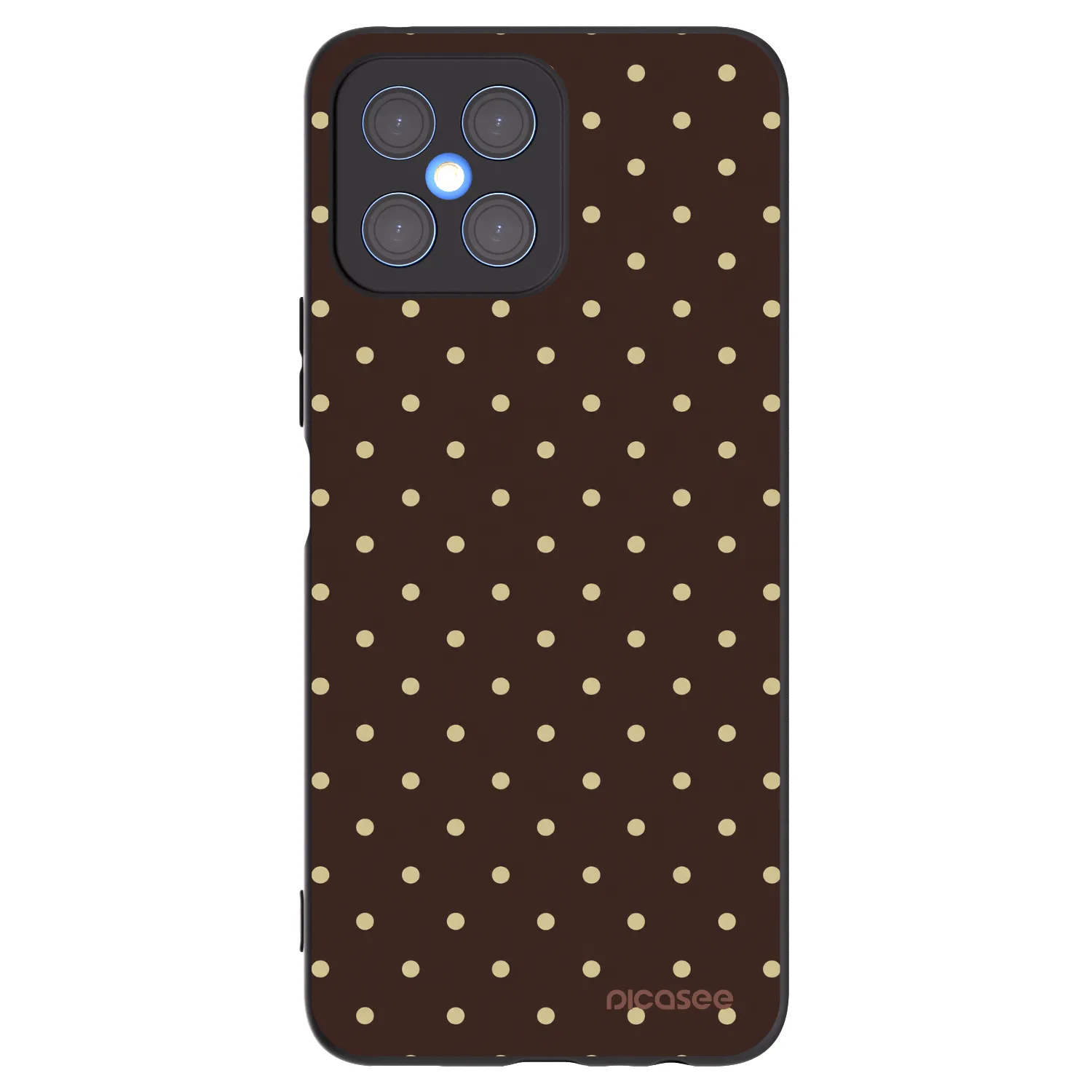 Picasee silikonski črni ovitek za Honor X8 4G - Vanilla Dots & Chocolate