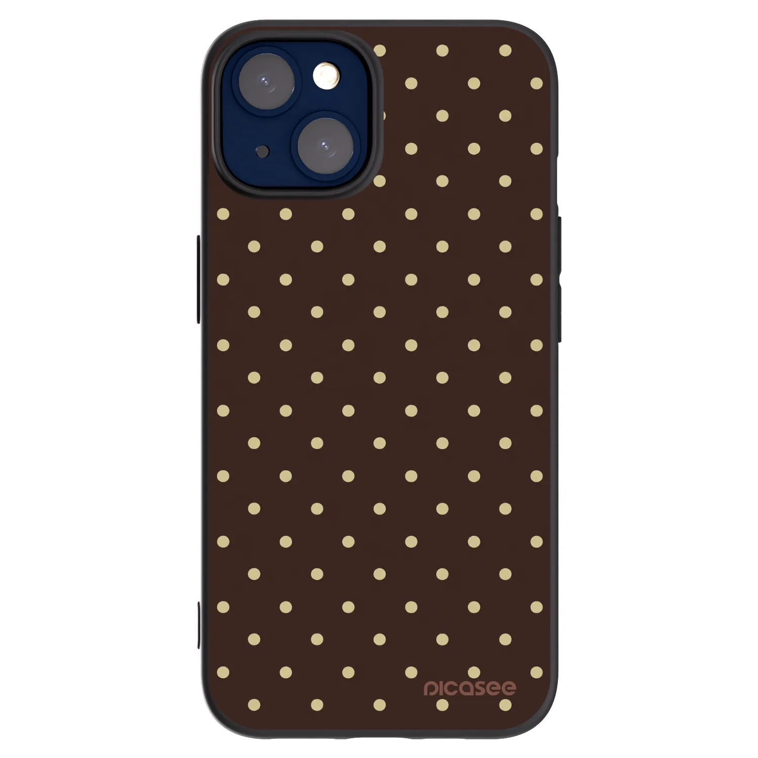 Picasee silikonski črni ovitek za Apple iPhone 14 - Vanilla Dots & Chocolate