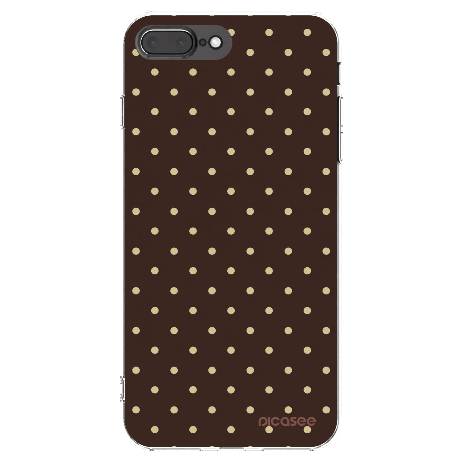 Picasee silikonski prozorni ovitek za Apple iPhone 8 Plus - Vanilla Dots & Chocolate