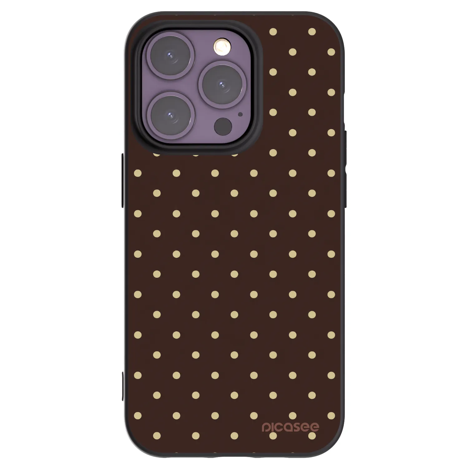 Picasee silikonski črni ovitek za Apple iPhone 14 Pro - Vanilla Dots & Chocolate