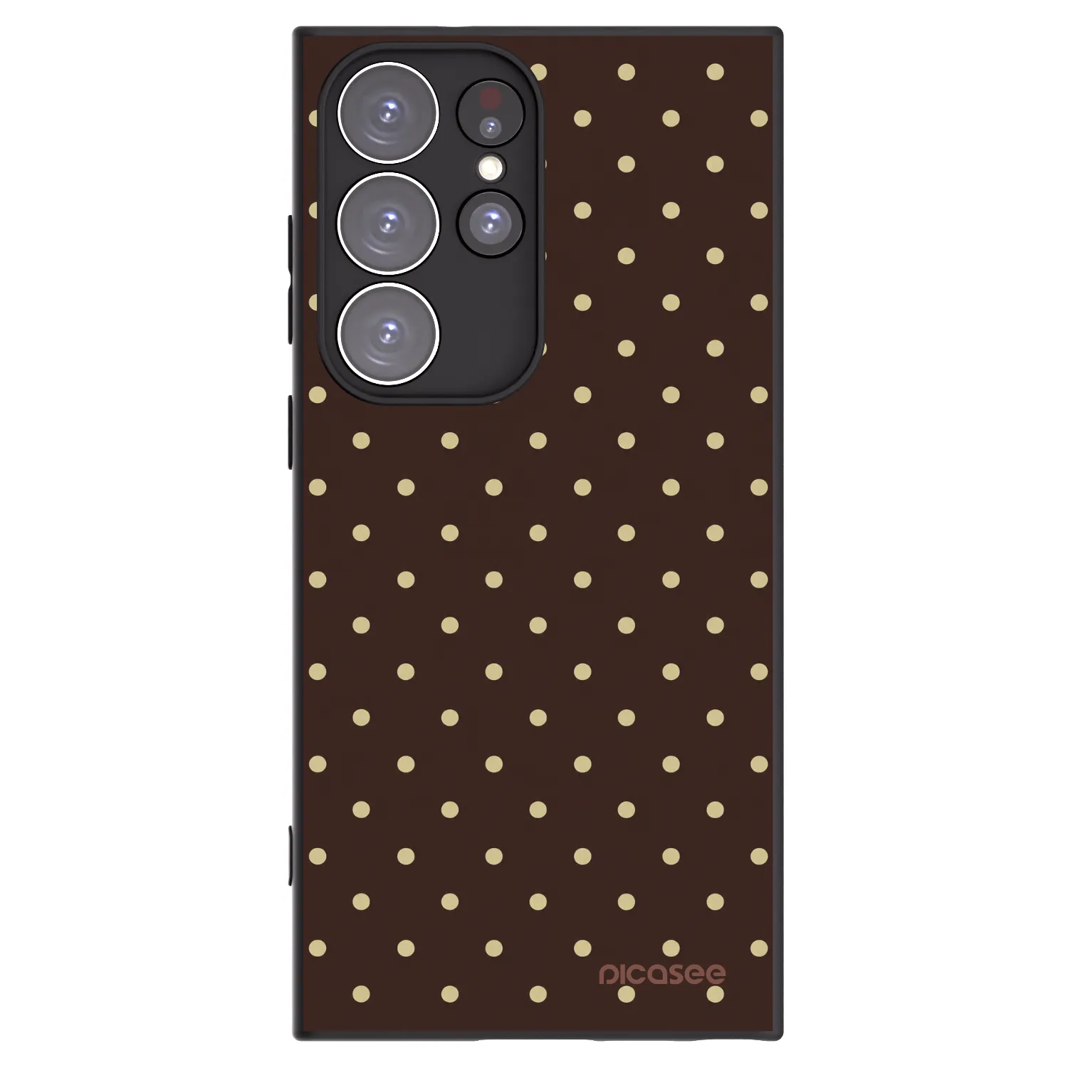 Picasee silikonski črni ovitek za Samsung Galaxy S23 Ultra 5G - Vanilla Dots & Chocolate