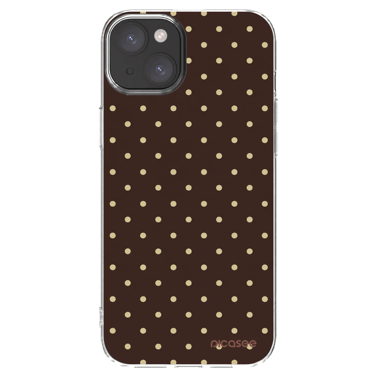 Picasee silikonski prozorni ovitek za Apple iPhone 15 Plus - Vanilla Dots & Chocolate