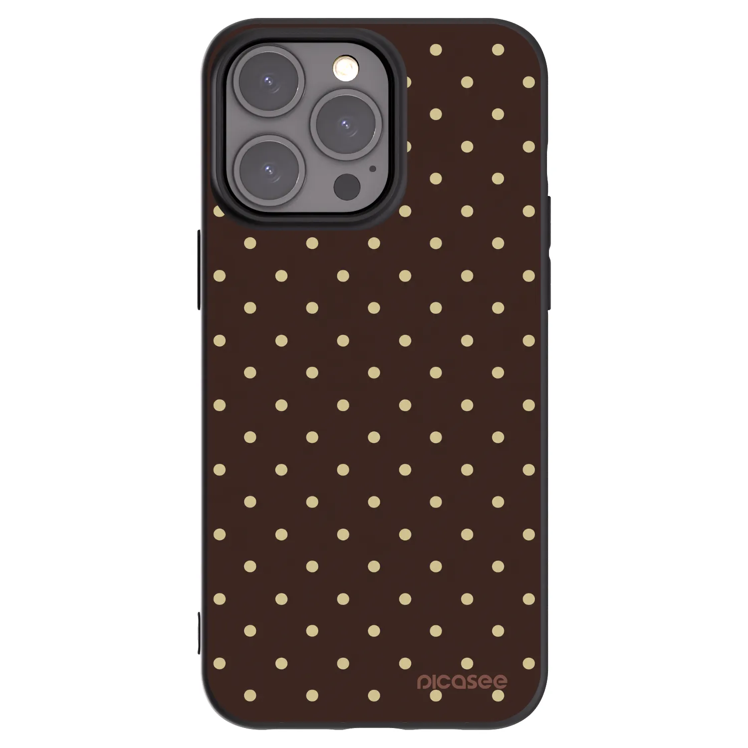 Picasee silikonski črni ovitek za Apple iPhone 15 Pro Max - Vanilla Dots & Chocolate