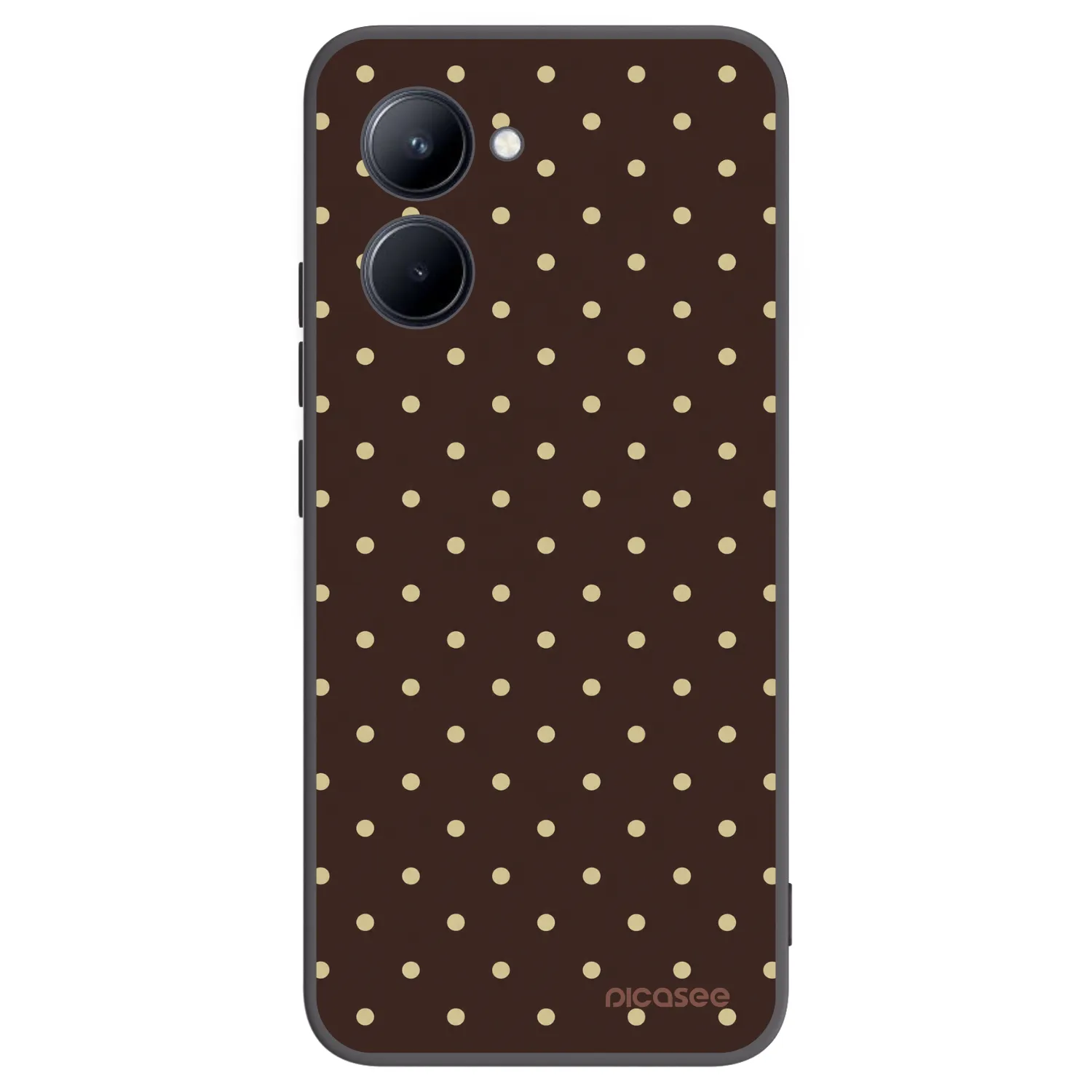 Picasee silikonski črni ovitek za Realme C33 (2023) - Vanilla Dots & Chocolate