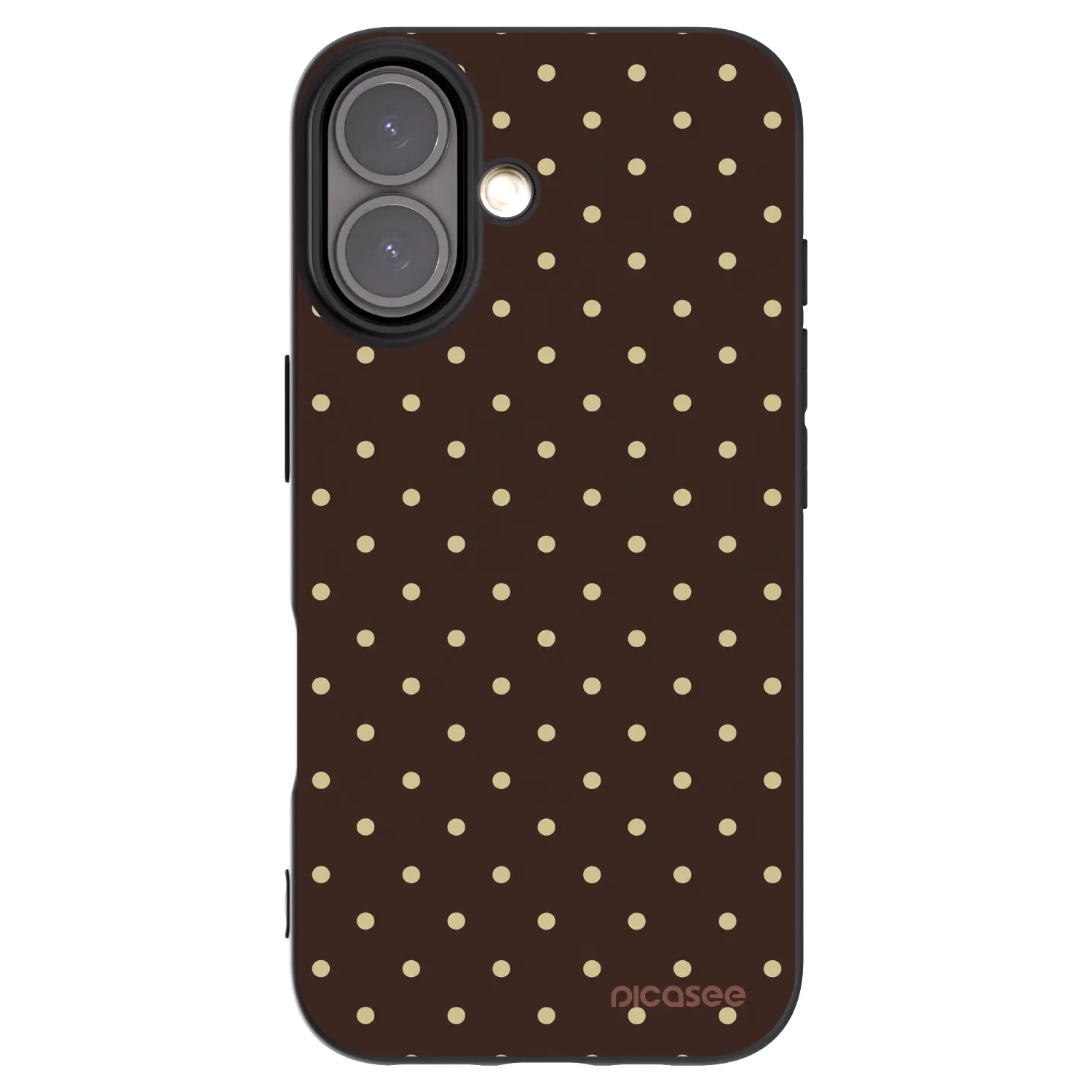 Picasee silikonski črni ovitek za Apple iPhone 16 - Vanilla Dots & Chocolate