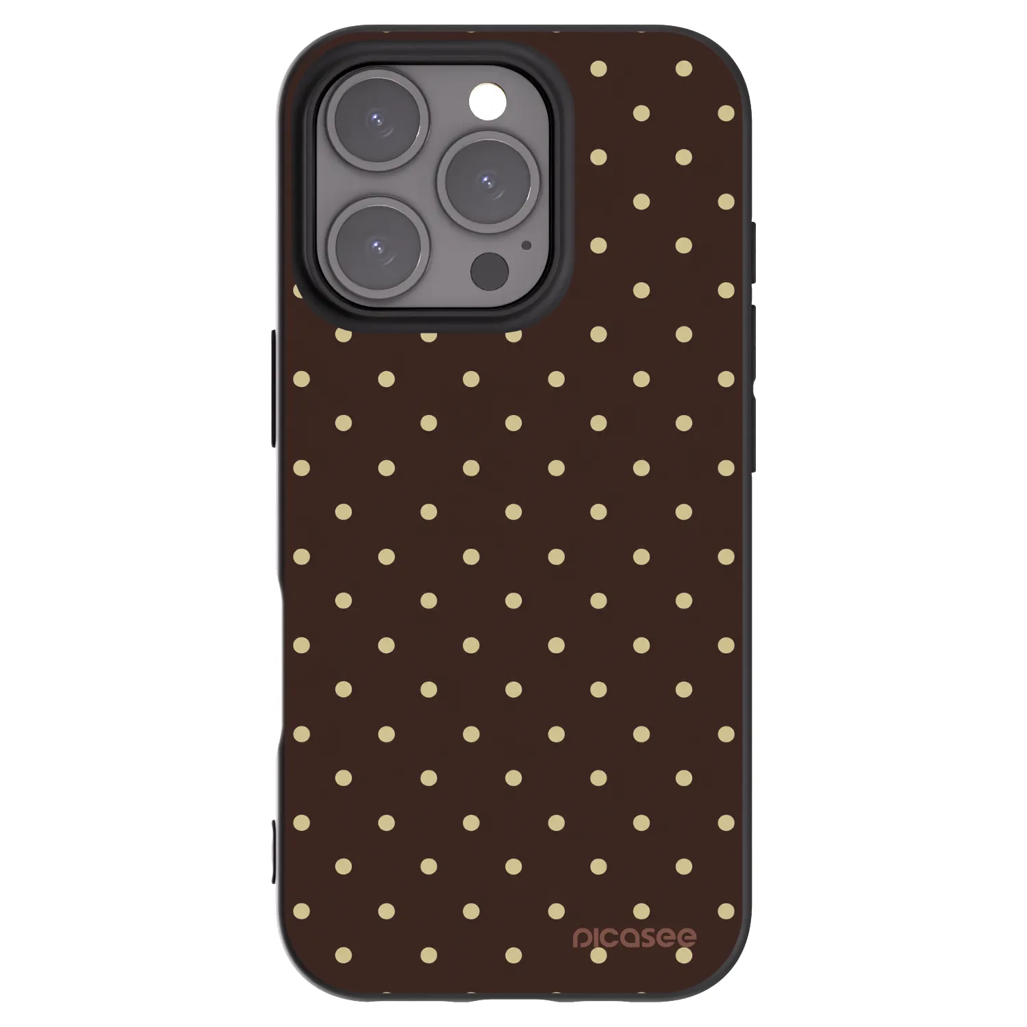 Picasee silikonski črni ovitek za Apple iPhone 16 Pro - Vanilla Dots & Chocolate