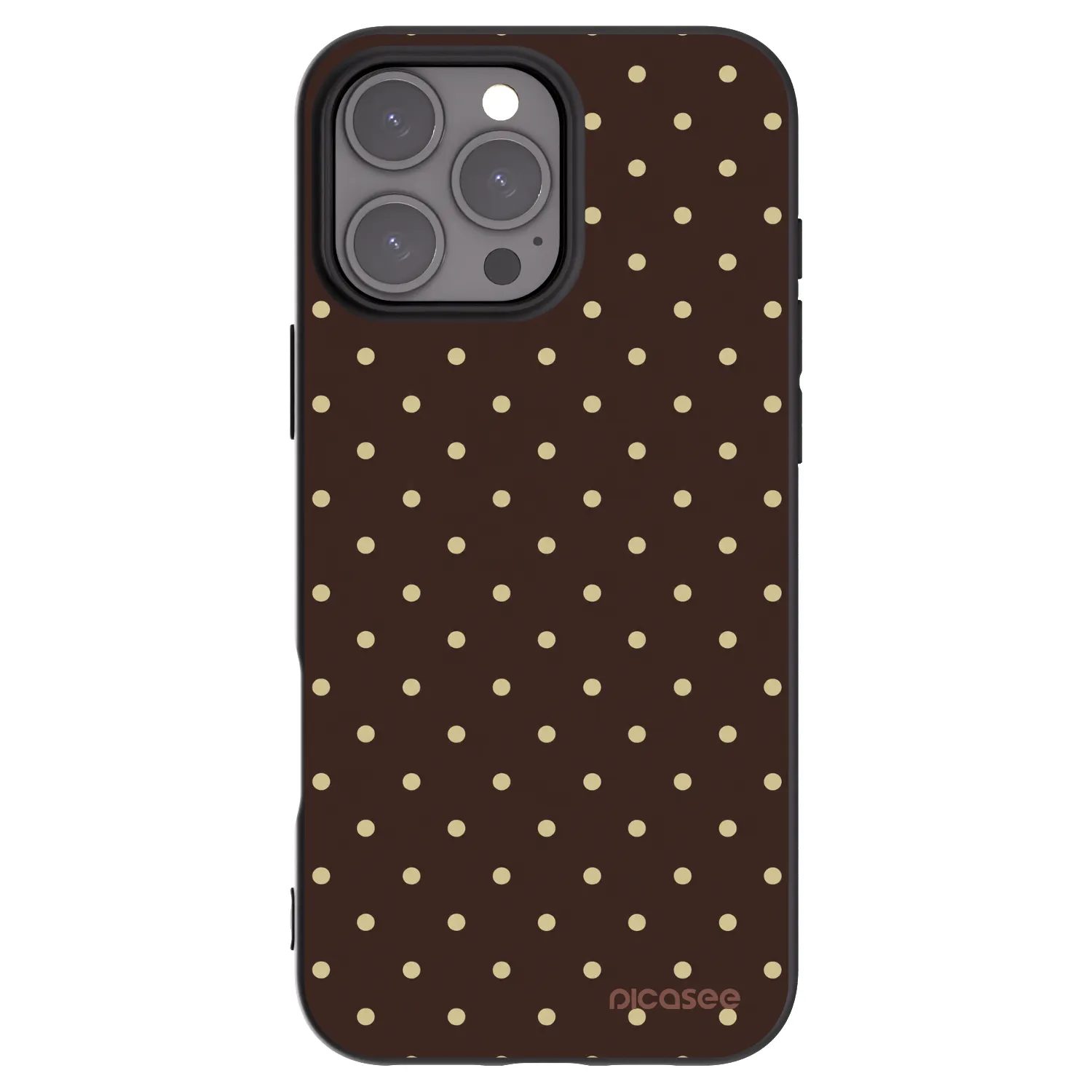 Picasee silikonski črni ovitek za Apple iPhone 16 Pro Max - Vanilla Dots & Chocolate