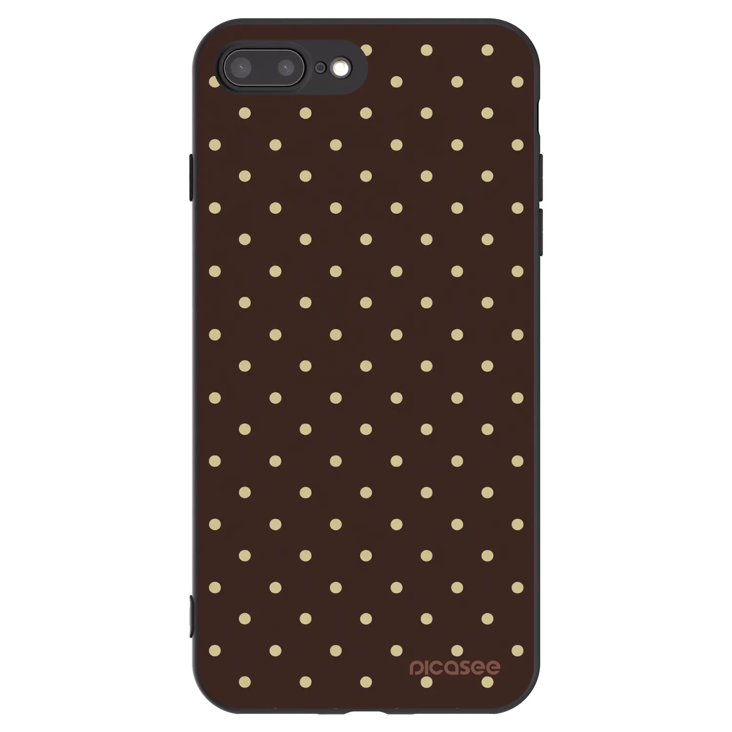 Picasee silikonski črni ovitek za Apple iPhone 8 Plus - Vanilla Dots & Chocolate