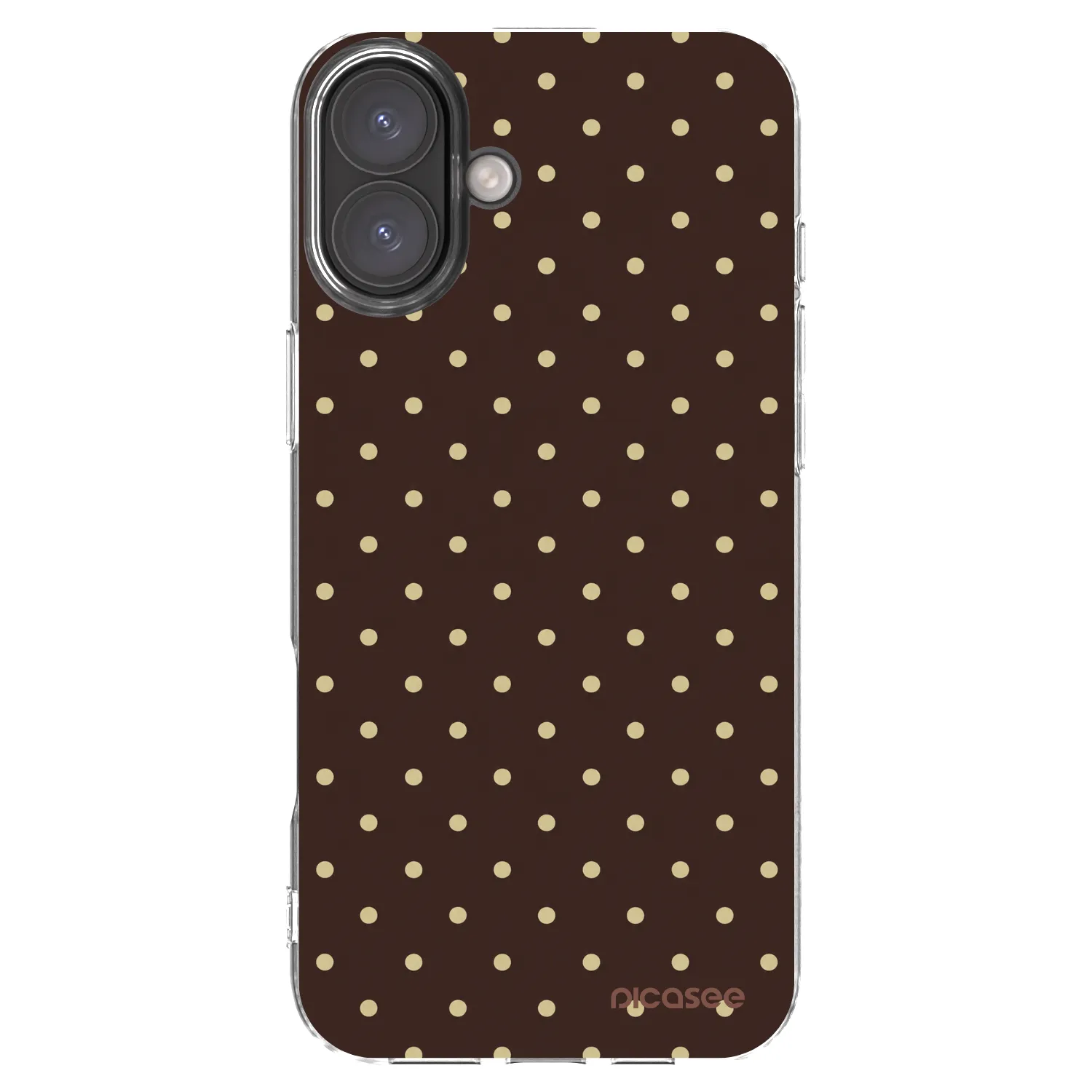 Picasee silikonski prozorni ovitek za Apple iPhone 16 Plus - Vanilla Dots & Chocolate