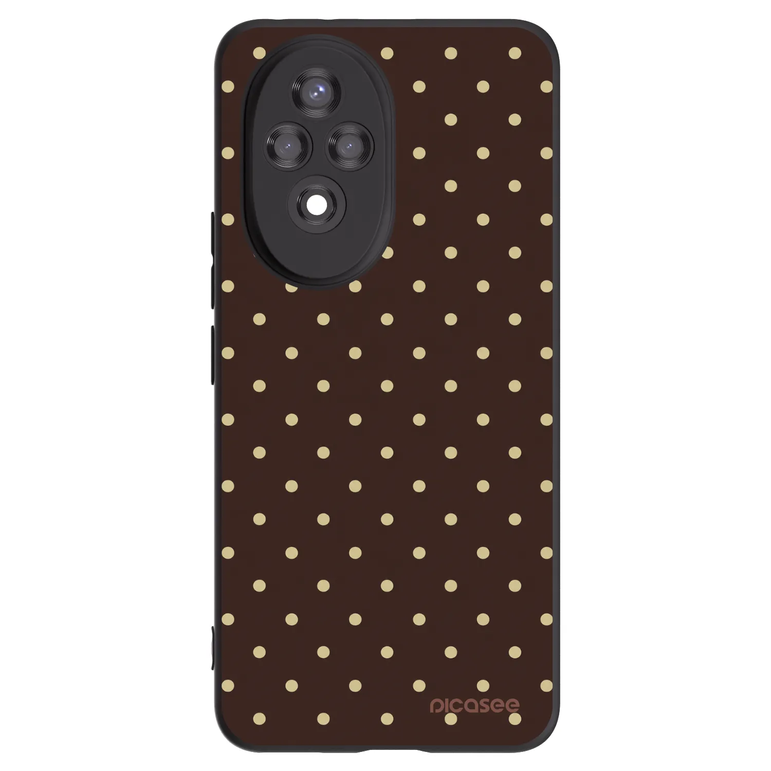 Picasee silikonski črni ovitek za Honor 200 Pro 5G - Vanilla Dots & Chocolate