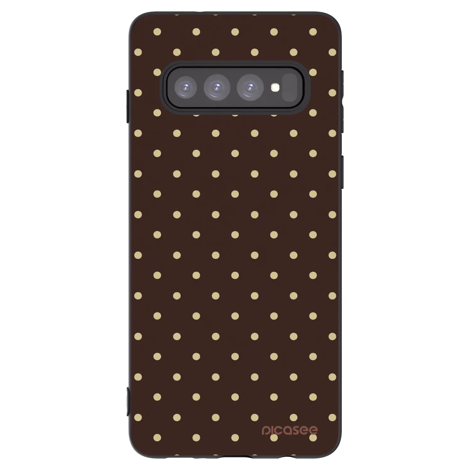Picasee silikonski črni ovitek za Samsung Galaxy S10 G973 - Vanilla Dots & Chocolate