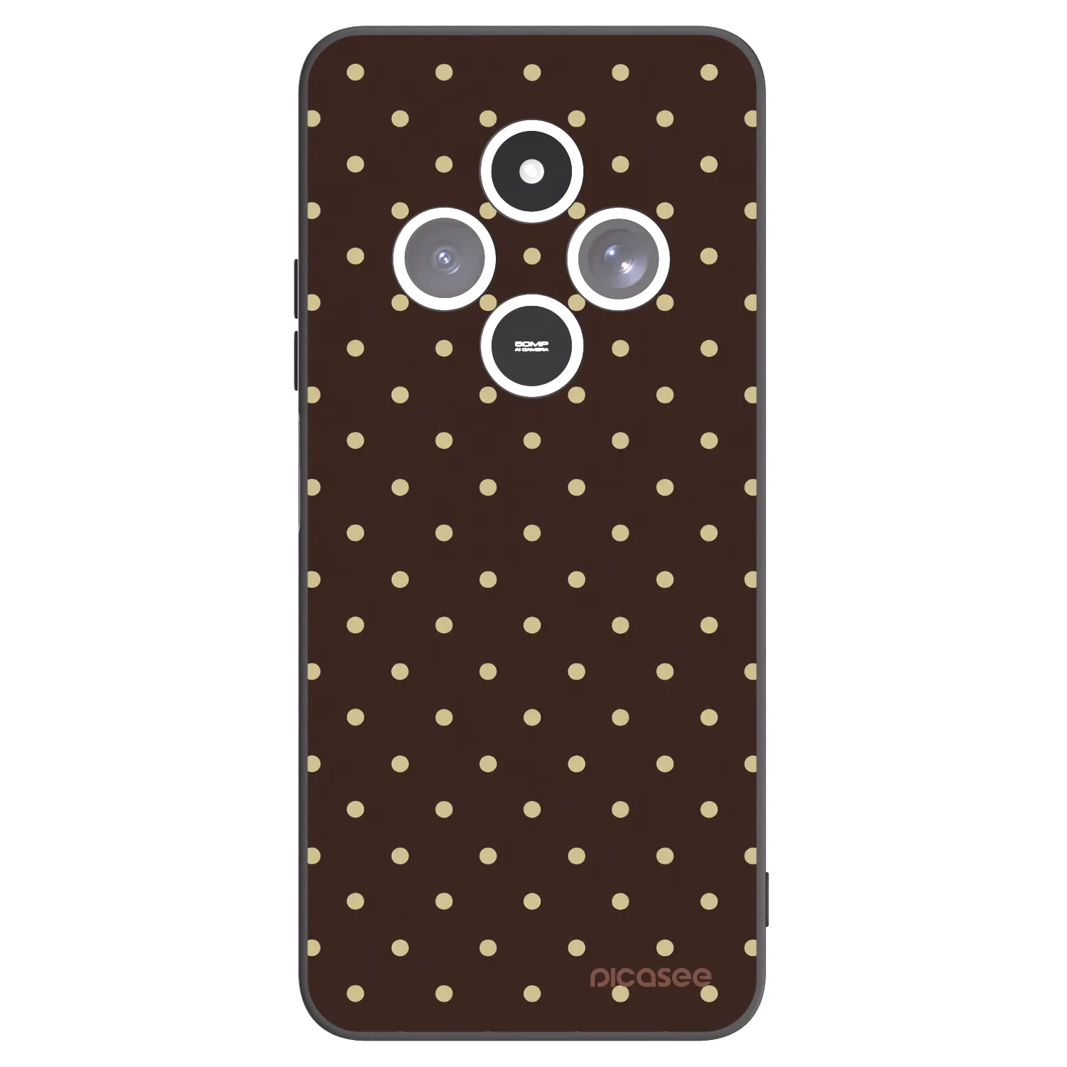 Picasee silikonski črni ovitek za Xiaomi Redmi 14C - Vanilla Dots & Chocolate