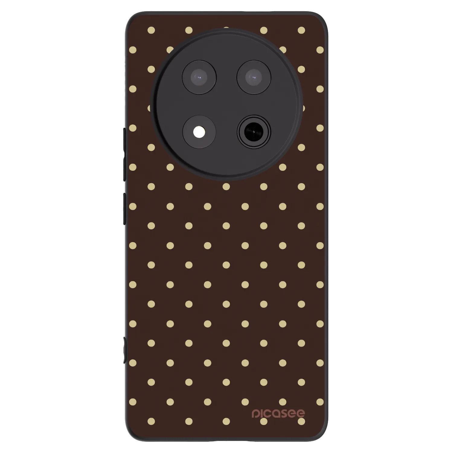 Picasee silikonski črni ovitek za Honor Magic7 Lite 5G - Vanilla Dots & Chocolate