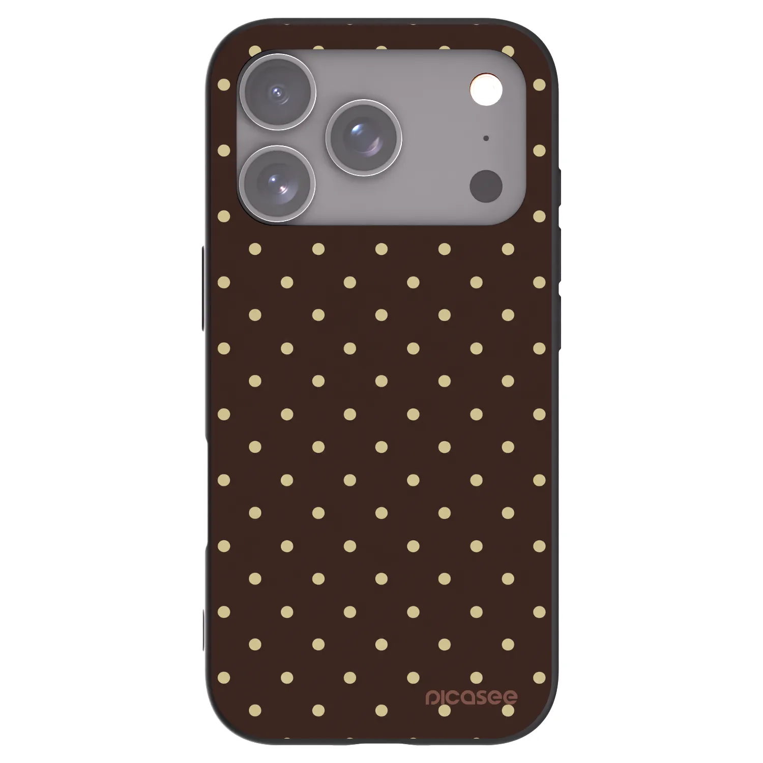 Picasee silikonski črni ovitek za Apple iPhone 17 Pro - Vanilla Dots & Chocolate