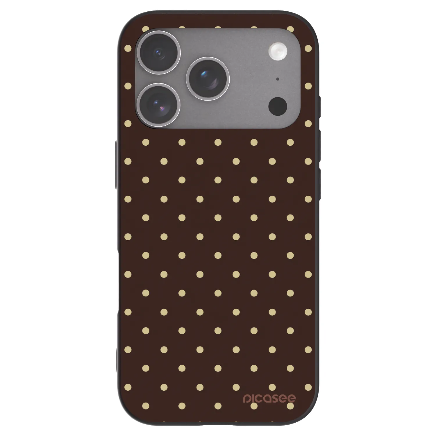 Picasee silikonski črni ovitek za Apple iPhone 18 Pro - Vanilla Dots & Chocolate