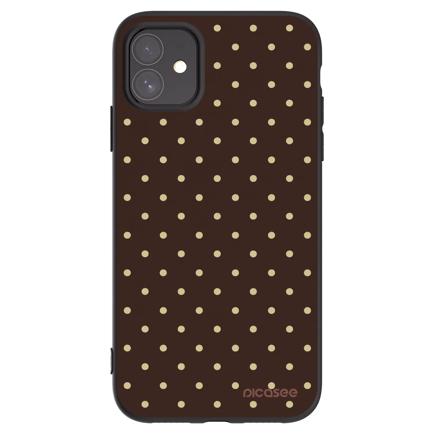 Picasee silikonski črni ovitek za Apple iPhone 11 - Vanilla Dots & Chocolate