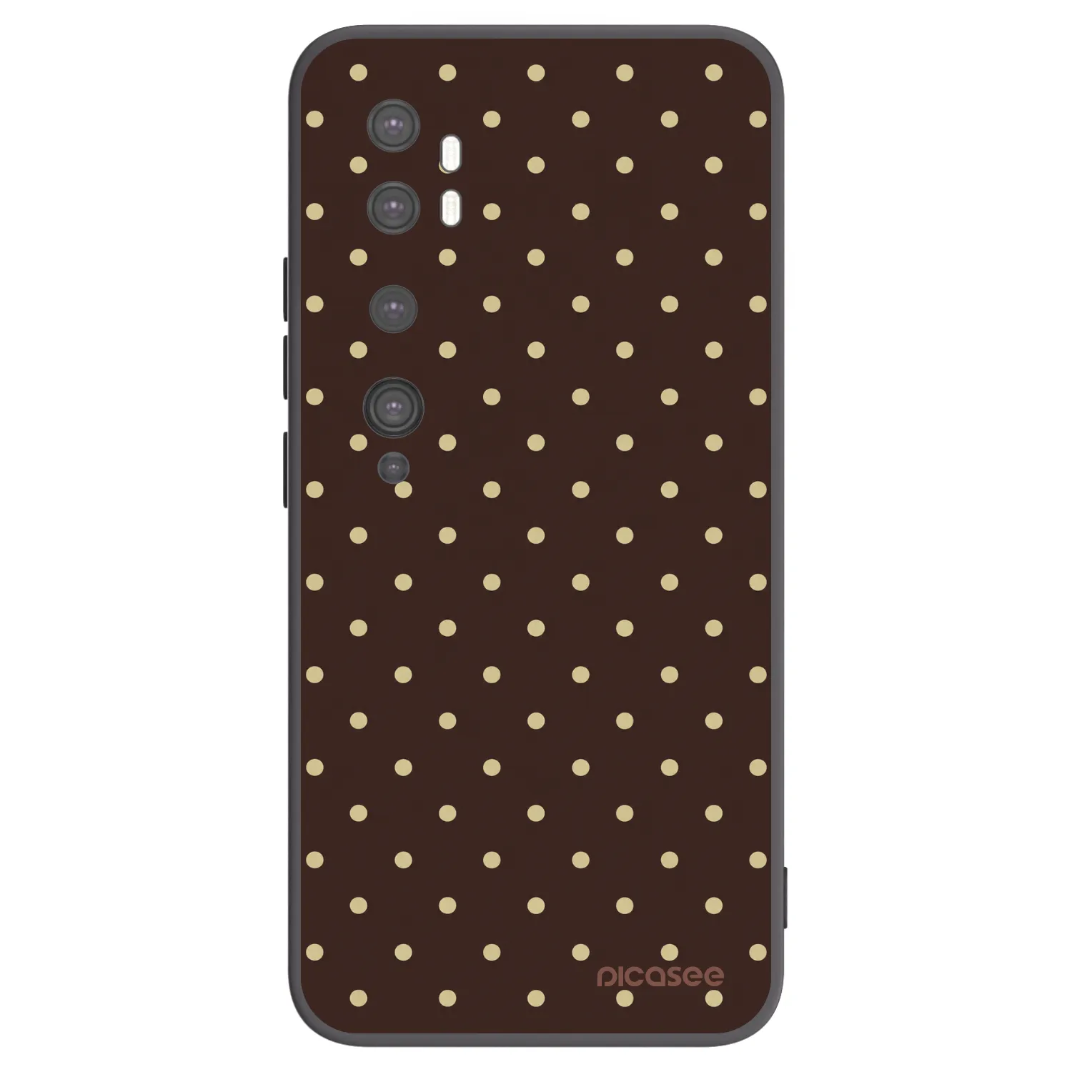 Picasee silikonski črni ovitek za Xiaomi Mi Note 10 (Pro) - Vanilla Dots & Chocolate