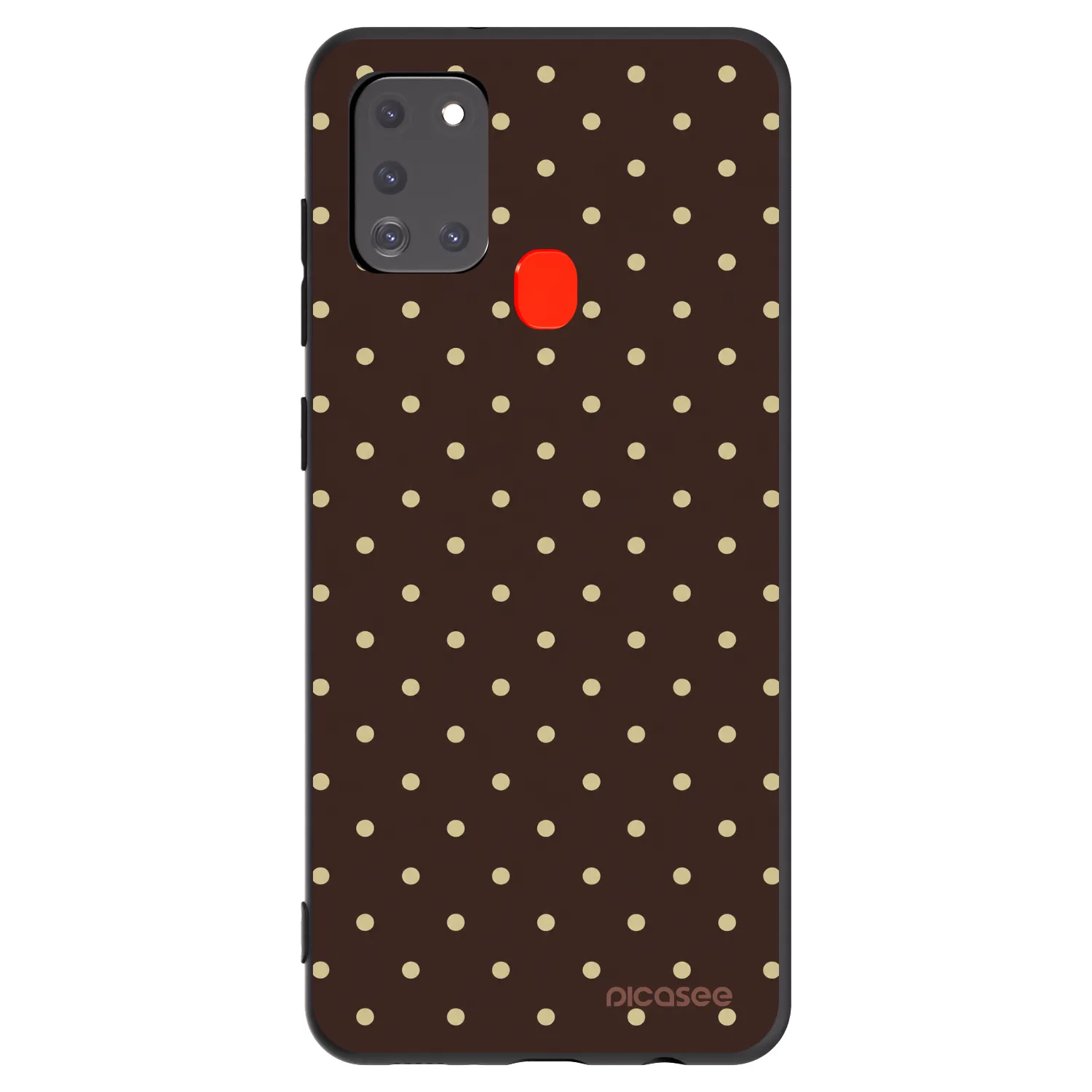 Picasee silikonski črni ovitek za Samsung Galaxy A21s - Vanilla Dots & Chocolate