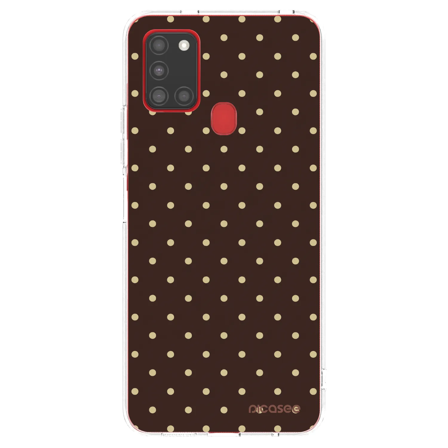 Picasee silikonski prozorni ovitek za Samsung Galaxy A21s - Vanilla Dots & Chocolate