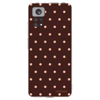 Picasee silikonski prozorni ovitek za Xiaomi Redmi Note 11S 4G - Peach Dots & Chocolate