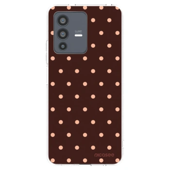 Picasee silikonski prozorni ovitek za Vivo V23 5G - Peach Dots & Chocolate