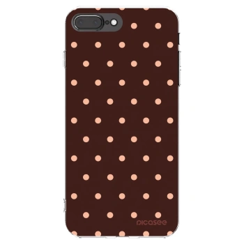 Picasee silikonski prozorni ovitek za Apple iPhone 8 Plus - Peach Dots & Chocolate