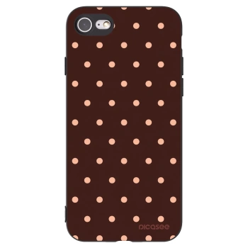 Picasee silikonski črni ovitek za Apple iPhone 7 - Peach Dots & Chocolate