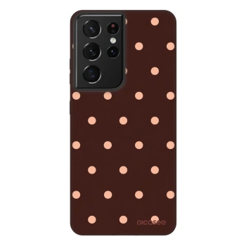 Ovitek za Samsung Galaxy S21 Ultra 5G G998B - Peach Dots & Chocolate