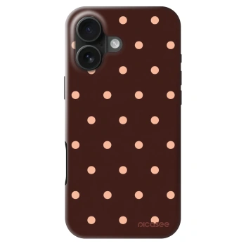Ovitek za Apple iPhone 16 - Peach Dots & Chocolate