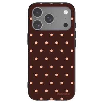 Picasee silikonski črni ovitek za Apple iPhone 18 Pro - Peach Dots & Chocolate