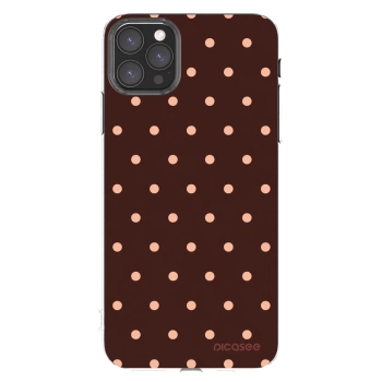 Picasee silikonski prozorni ovitek za Apple iPhone 11 Pro Max - Peach Dots & Chocolate
